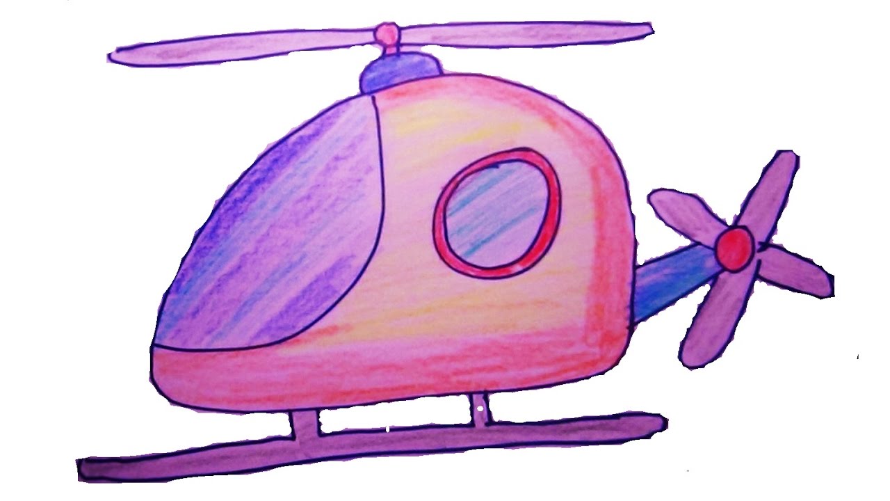 1280x720 Easy Drawing For Kids - Helicopter Drawing For Kids
