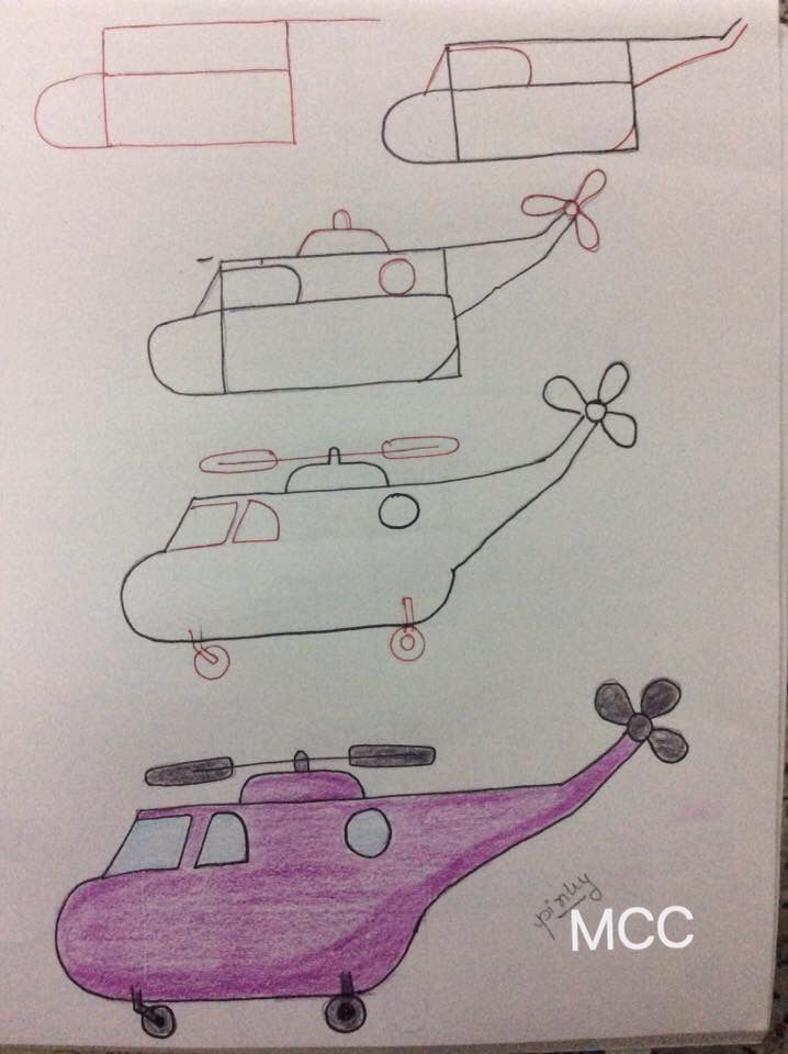 718x960 Easy Helicopter Drawing Flying Things In Easy Drawings - Helicopter Drawing For Kids