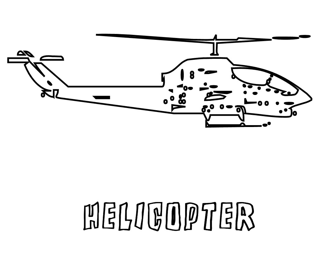 1056x816 Free Printable Helicopter Coloring Pages For Kids - Helicopter Drawing For Kids