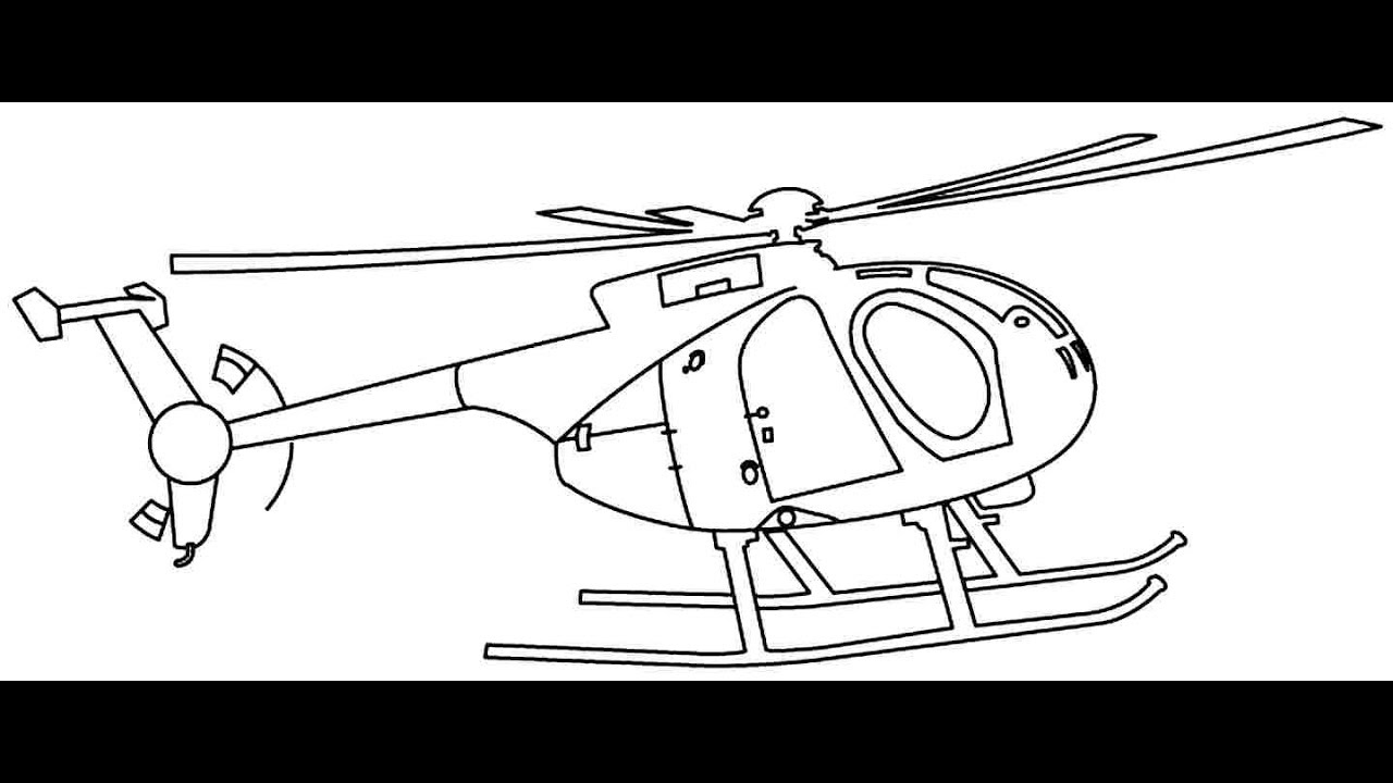 1280x720 How To Draw A Police Helicopter Step - Helicopter Drawing Images