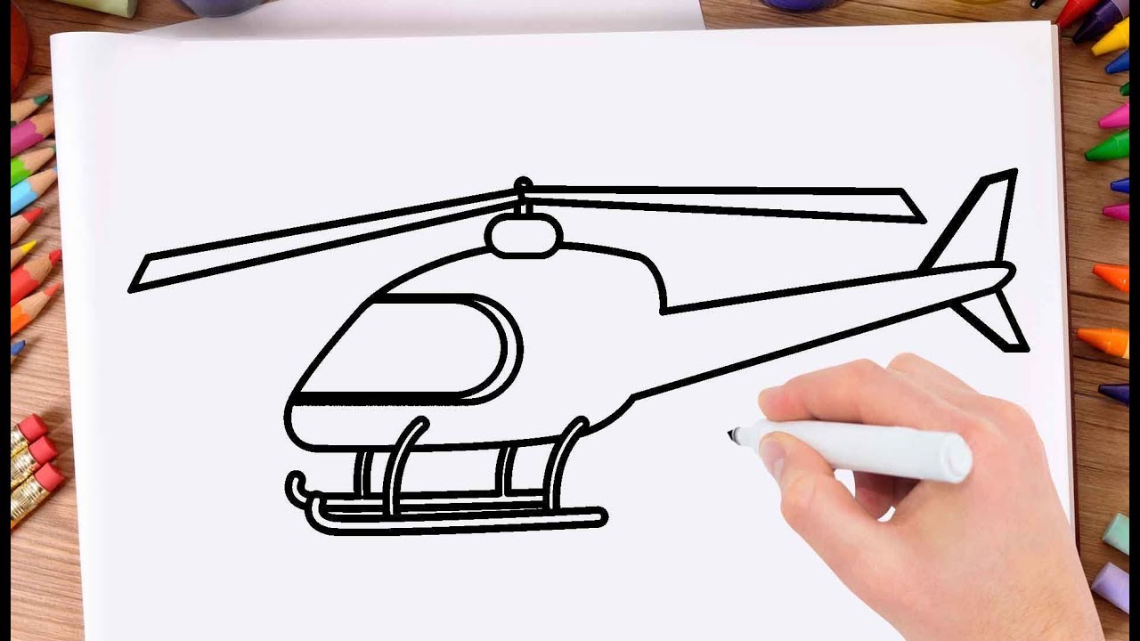 1280x720 How To Draw Helicopter Step - Helicopter Drawing Images