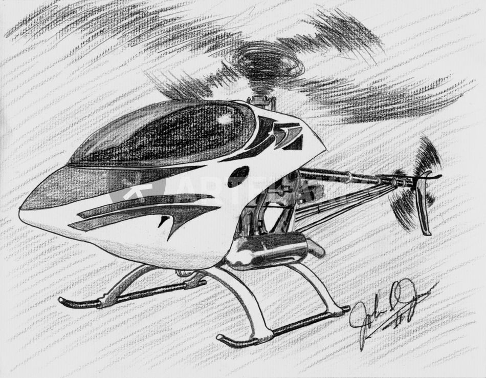 950x738 Rc Helicopter Drawing Art Prints And Posters - Helicopter Drawing Pictures