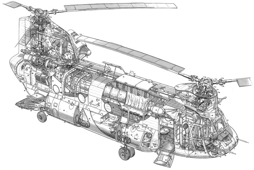 850x570 the ch chinook structural drawings - Helicopter Drawing Pictures