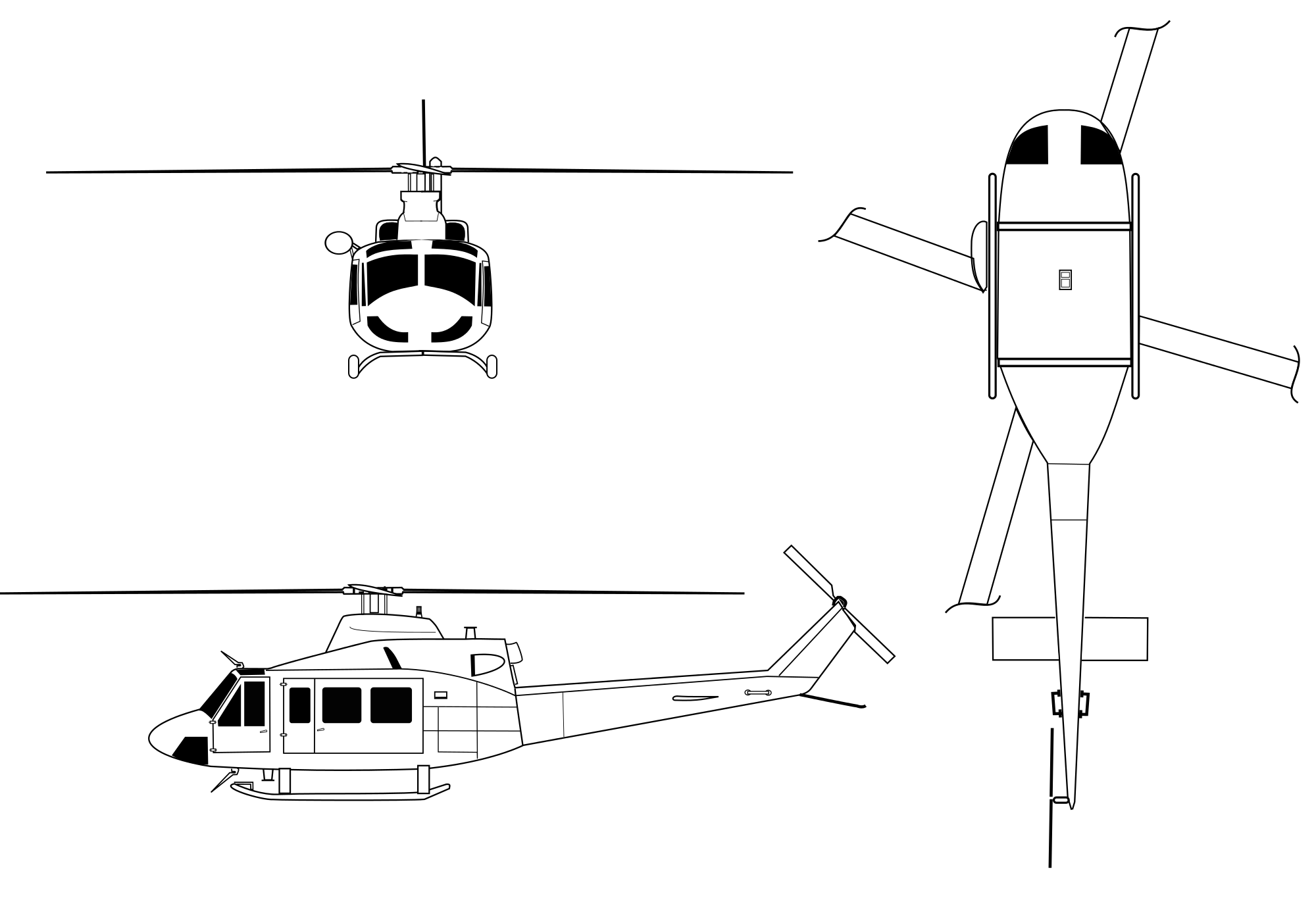 2000x1365 Drawing Helicopters Transparent Png Clipart Free Download - Helicopter Line Drawing
