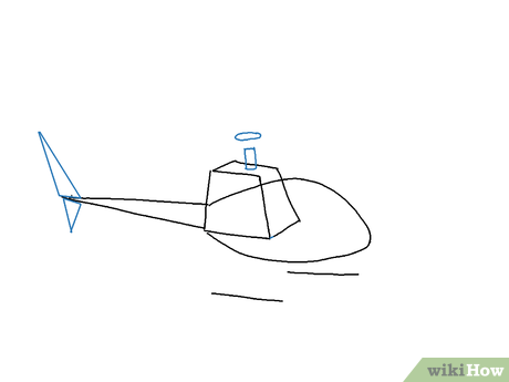 460x345 How To Draw A Helicopter - Helicopter Line Drawing