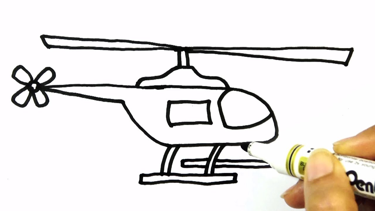 1280x720 how to draw a helicopter easy hde - Helicopter Line Drawing