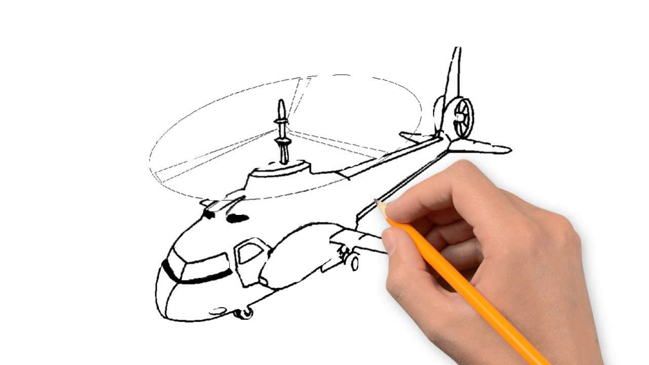 1280x720 Huge Collection Of 'helicopter Line Drawing' Download More Than - Helicopter Line Drawing