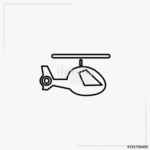 500x500 Helicopter Line Icon Stock Image And Royalty Free Vector - Helicopter Line Drawing
