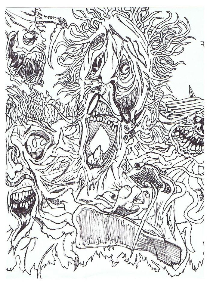 698x960 Hell Drawing My Drawings Drawings, Coloring Pages, Printable - Hell Drawing