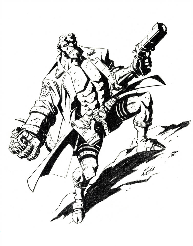791x1010 hellboy drawing - Hellboy Drawing