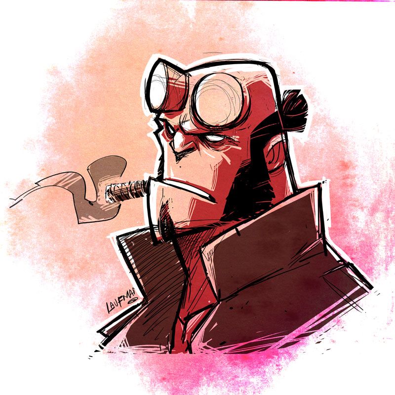 800x800 hellboy sketch - Hellboy Drawing
