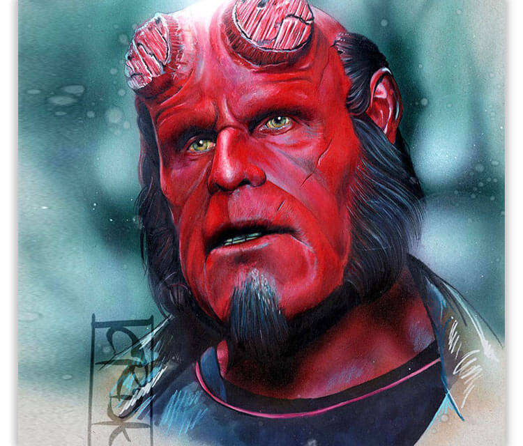750x640 hellboy color drawing - Hellboy Drawing