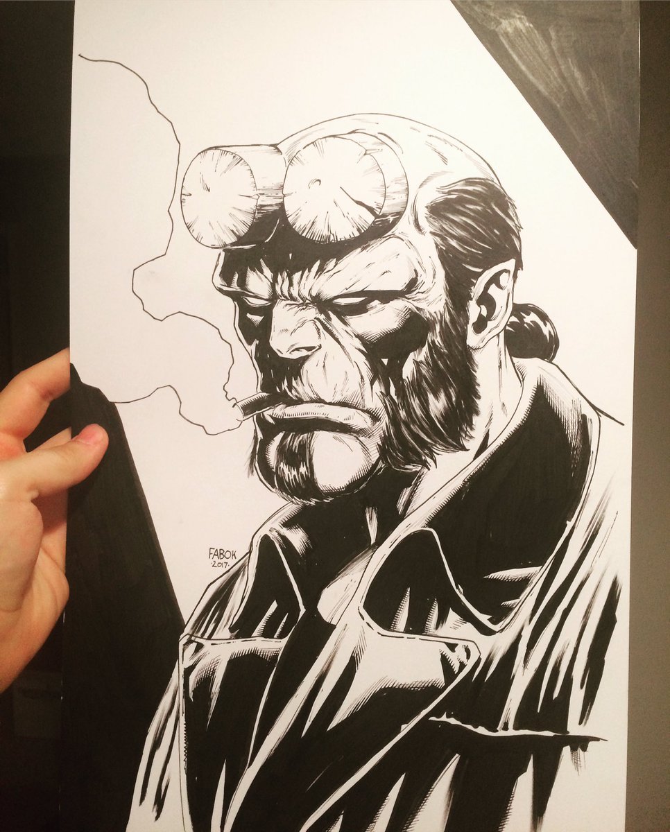 966x1200 jason fabok on twitter tried my hand - Hellboy Drawing