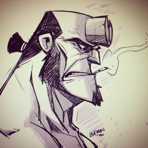 474x474 the art of derek laufman can't sleep draw hellboy! - Hellboy Drawing