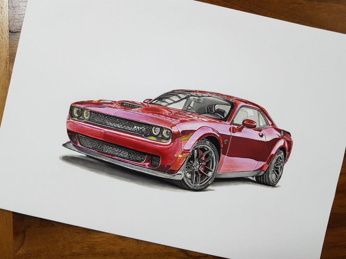 Draw dodge challenger