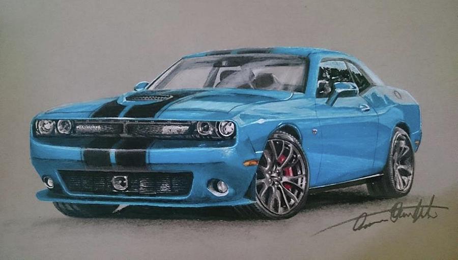900x512 dodge challenger srt hellcat mixed media - Hellcat Drawing