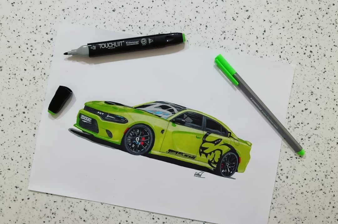 1080x715 dodge charger hellcat - Hellcat Drawing