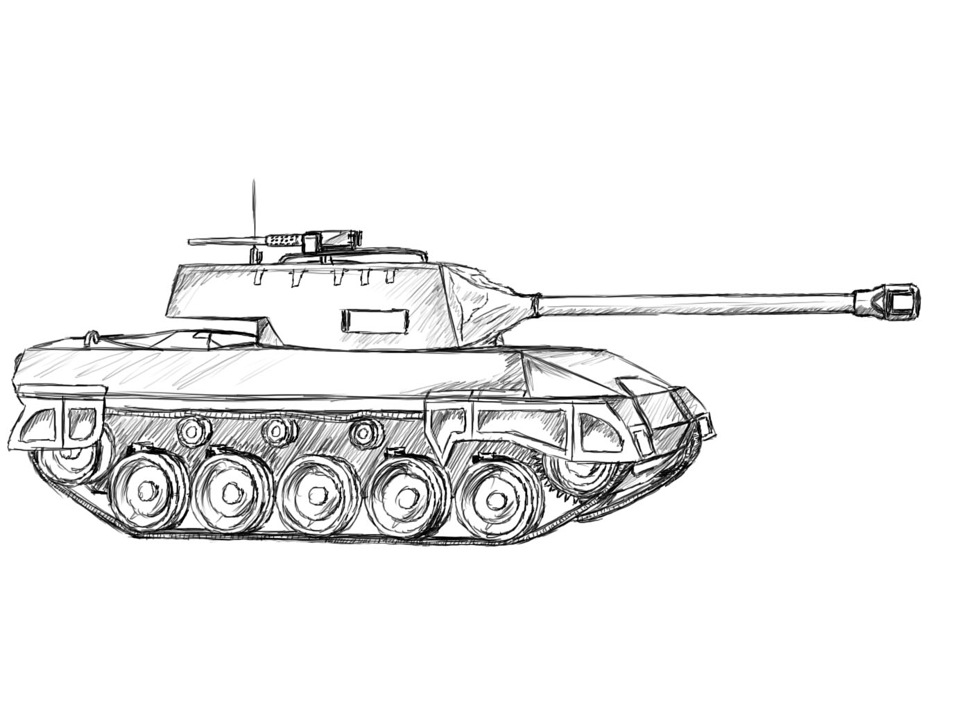 1400x1050 hellcat tank drawing - Hellcat Drawing
