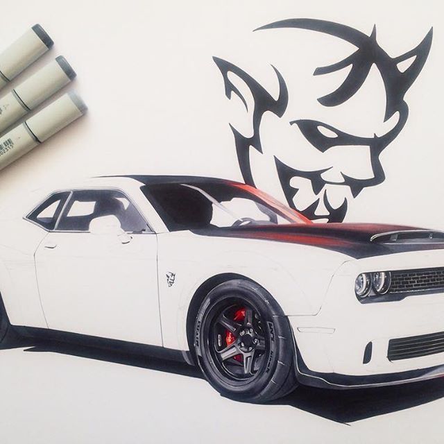 640x640 dodge - Hellcat Drawing