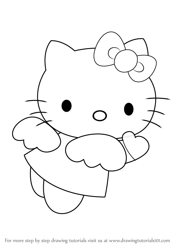 600x846 Learn How To Draw Hello Kitty Angel - Hello Drawing