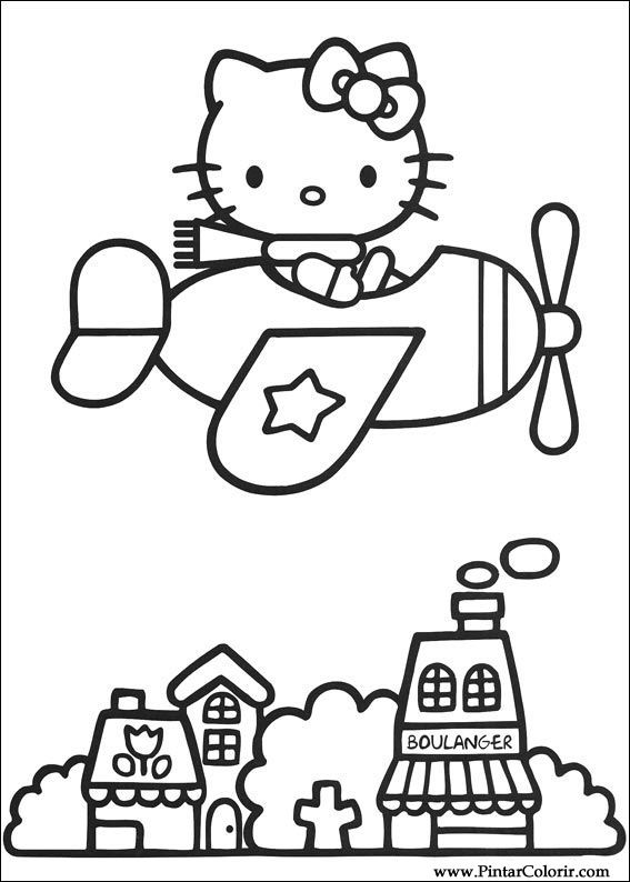 567x794 Drawings To Paint Colour Hello Kitty - Hello Drawing