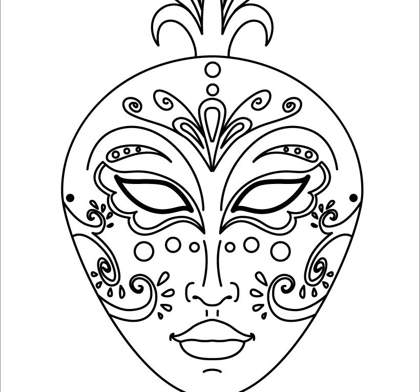 820x765 Lion Mask Coloring - Hello Kids Com Drawing