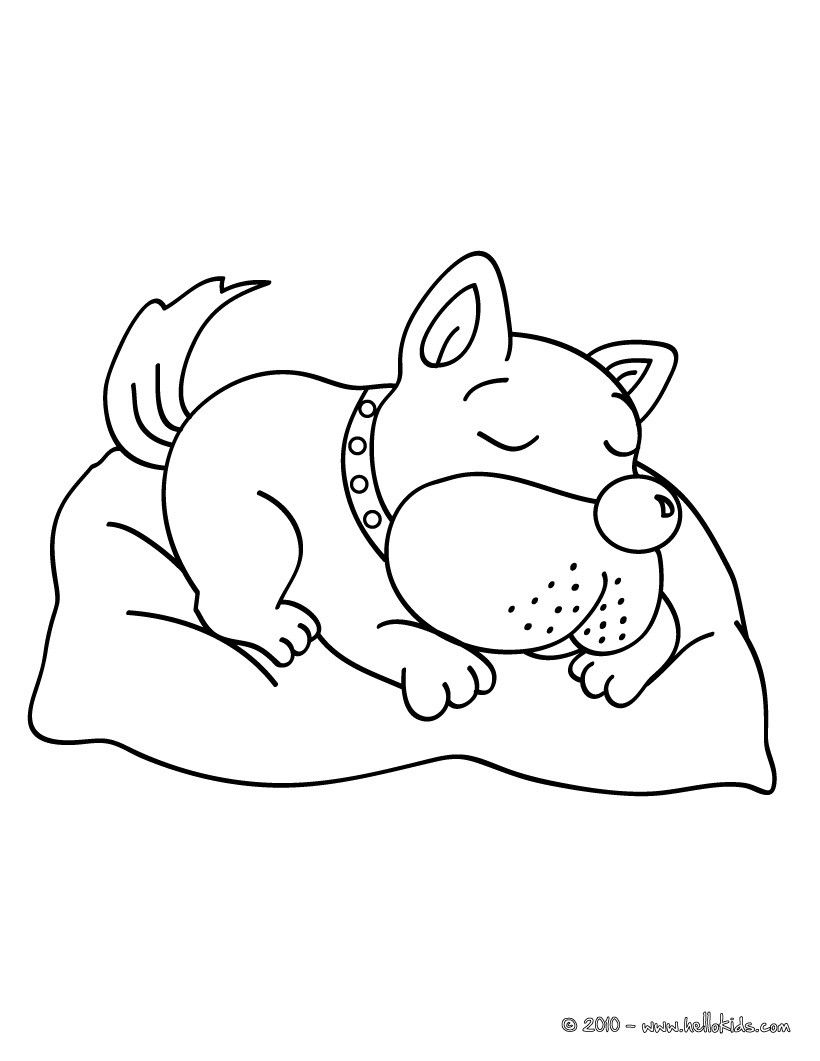 820x1061 Cute Sleeping Dog Coloring Page Nice Dog Drawing For Kids More - Hello Kids Com Drawing