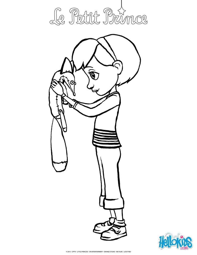 820x1060 Little Girl Coloring Pages The And Fox Hellokids Com - Hello Kids Drawing