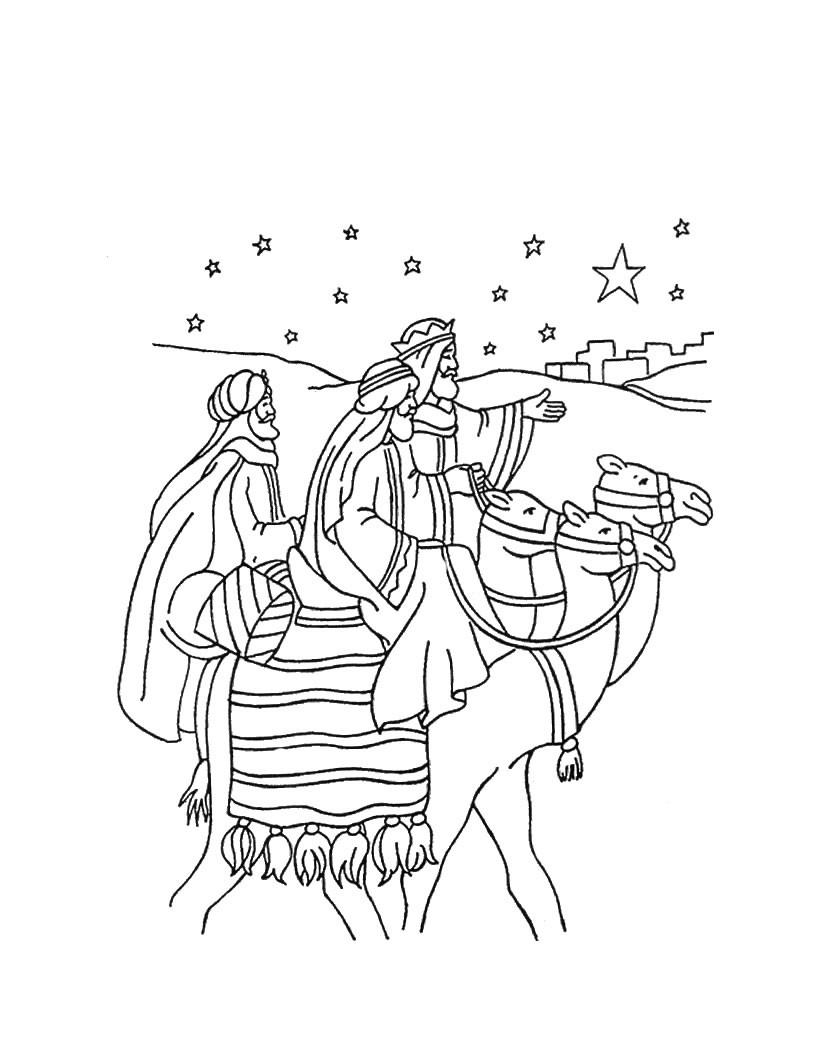 820x1060 The Journey Of Three Wise Men Coloring Pages Hellokids Com - Hello Kids Drawing