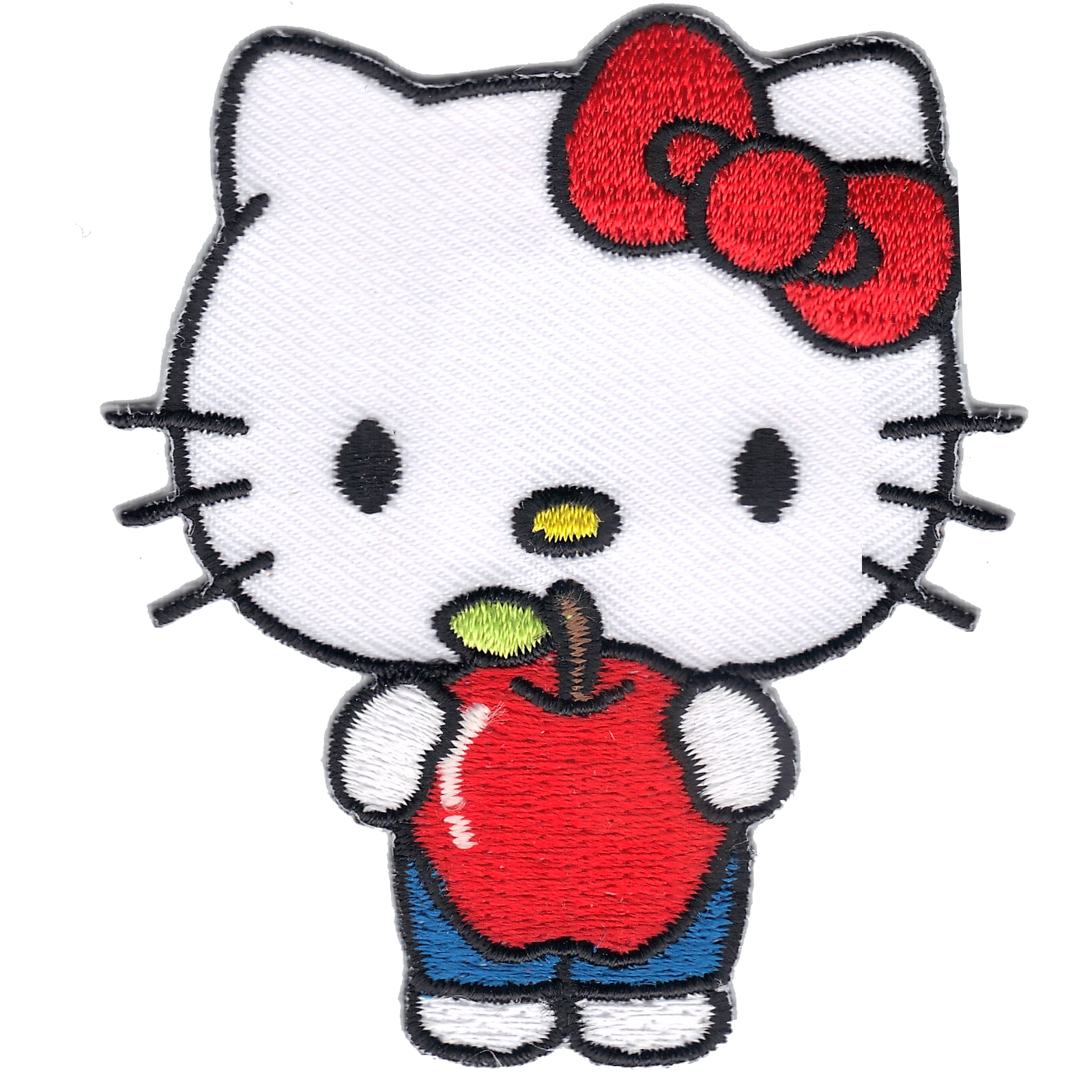 1600x1600 hello kitty holding apple kids cartoon iron on embroidered - Hello Kitty Cartoon Drawing