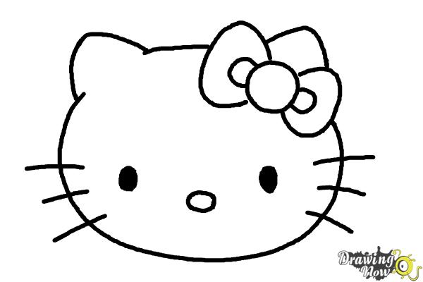 600x400 how to draw hello kitty step - Hello Kitty Cartoon Drawing