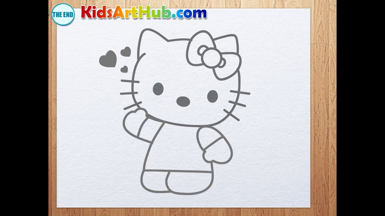 1280x720 How To Draw Hello Kitty - Hello Kitty Cartoon Drawing