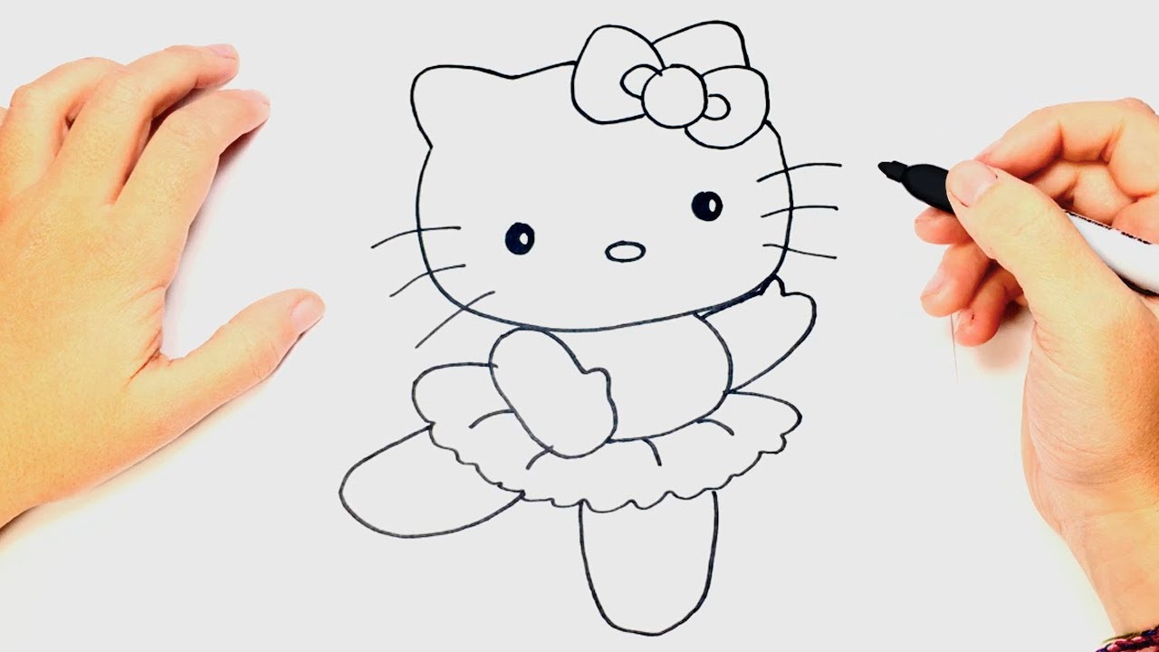 1280x720 how to draw hello kitty hello kitty easy draw tutorial - Hello Kitty Drawing