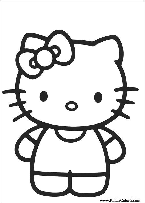 Hello Kitty Colorful Cartoon Drawing Images With Colour