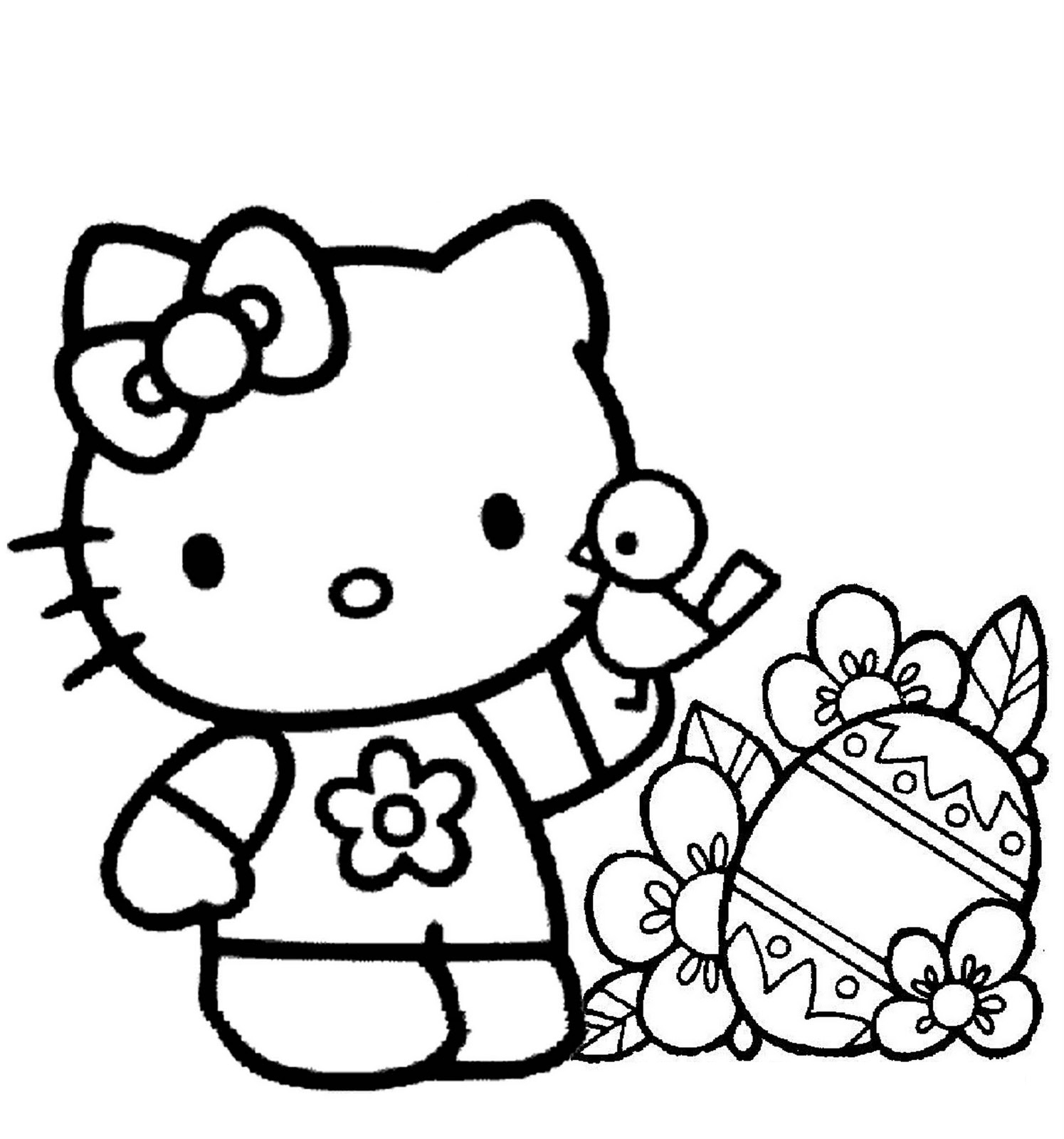1495x1600 Free Printable Hello Kitty Coloring Pages For Kids - Hello Kitty Drawing For Kids