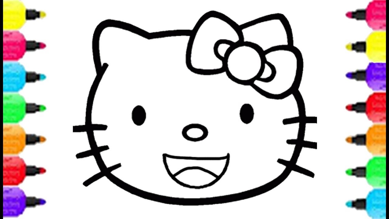 1280x720 hello kitty smiley face coloring pages how to draw hello kitty - Hello Kitty Drawing For Kids