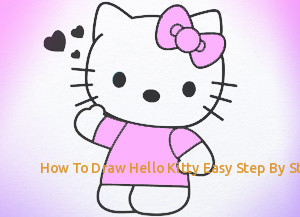 300x217 How To Draw Hello Kitty Easy Step - Hello Kitty Drawing For Kids