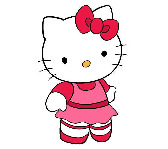 678x600 How To Draw Hello Kitty In A Few Easy Steps Easy Drawing Guides - Hello Kitty Drawing For Kids