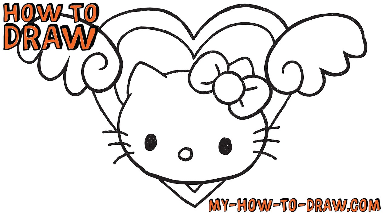 1280x720 Huge Collection Of 'hello Kitty Drawing Step - Hello Kitty Drawing For Kids
