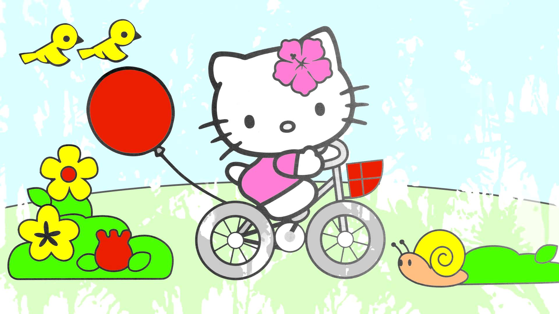 1920x1080 Pioneering Kids Paint Book Children S Painting Hello Kitty - Hello Kitty Drawing For Kids