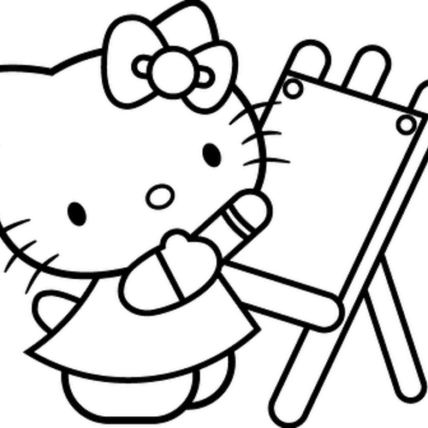 600x600 Printable Coloring Pages For Kids Hello Kitty Printable Coloring - Hello Kitty Drawing For Kids