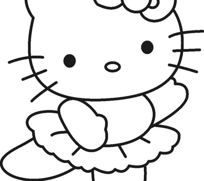 678x600 Drawing Pictures For Kids To Colour Coloring - Hello Kitty Drawing For Kids