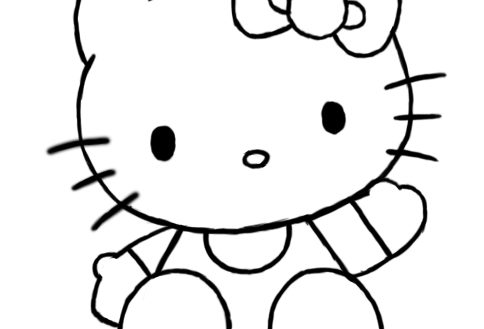 484x329 Hello Kitty Drawings How To Draw Step - Hello Kitty Drawing Images