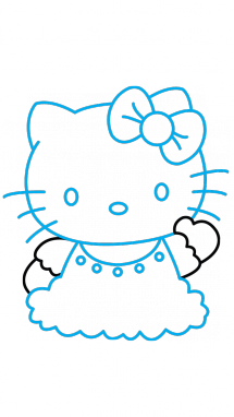 215x382 How To Draw Hello Kitty, Cartoons, Easy Step - Hello Kitty Drawing Images