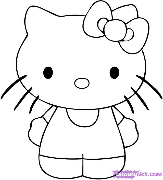 639x707 how to draw hello kitty, step - Hello Kitty Drawing Pictures