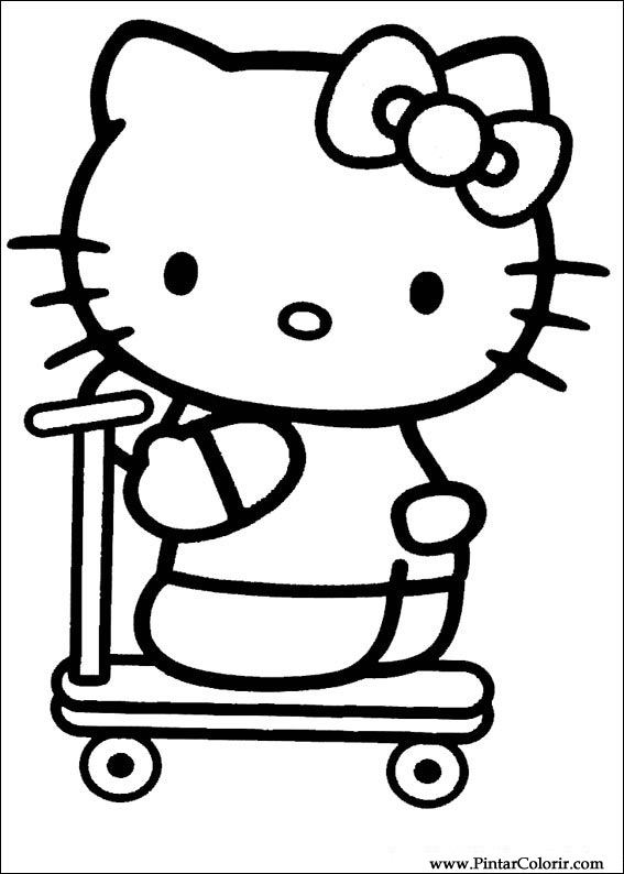 567x794 drawings to paint colour hello kitty - Hello Kitty Drawing Pictures