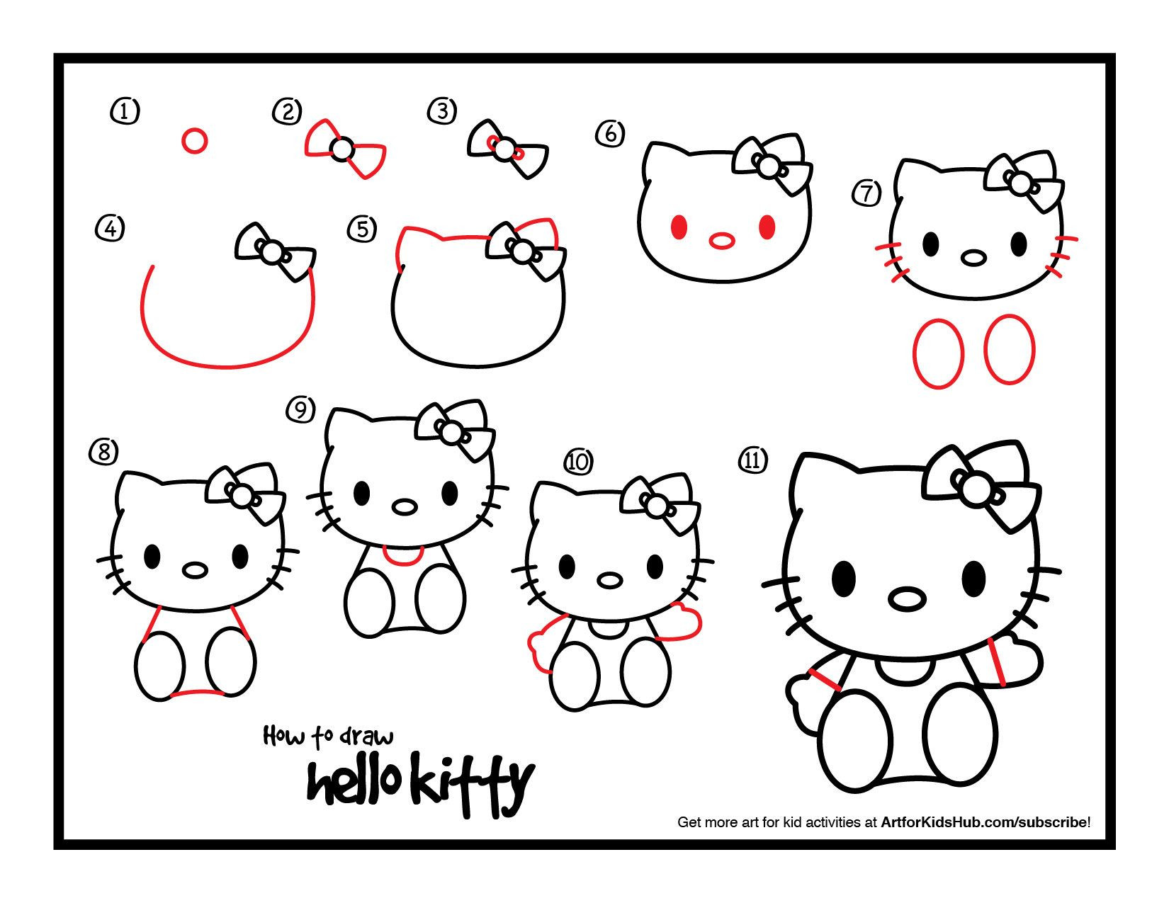 1650x1275 How To Draw Elmo Easy How To Draw Hello Kitty Easy Drawing - Hello Kitty Drawing Step By Step