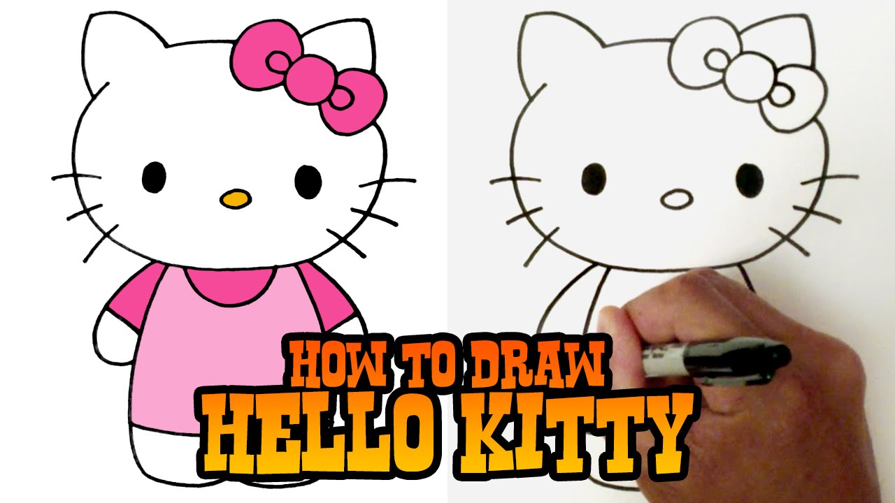 1280x720 How To Draw Hello Kitty - Hello Kitty Drawing Step By Step