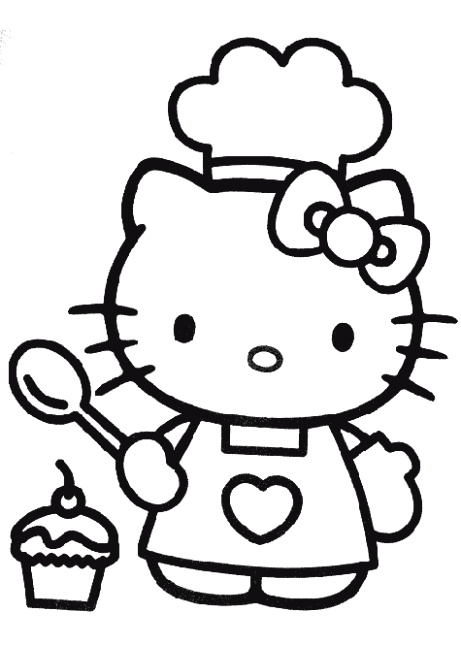 461x645 How To Draw Hello Kitty Easy Step - Hello Kitty Drawing Step By Step