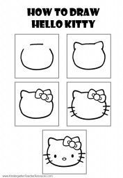 177x256 How To Draw Hello Kitty Drawing Bored Hello Kitty, Hello - Hello Kitty Drawing Step By Step